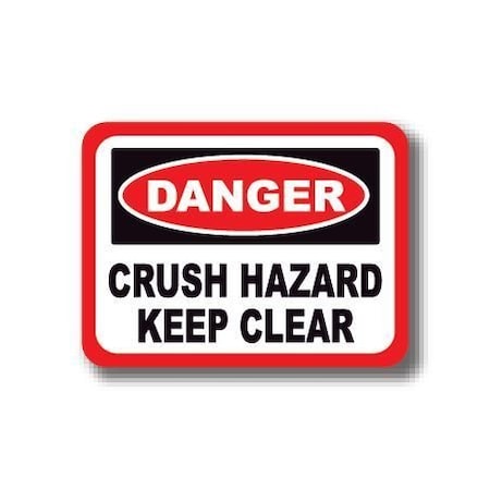 Ergomat 24in x 18in RECTANGLE SIGNS - Danger Crush Hazard Keep Clear DSV-SIGN 432 #2116 -UEN